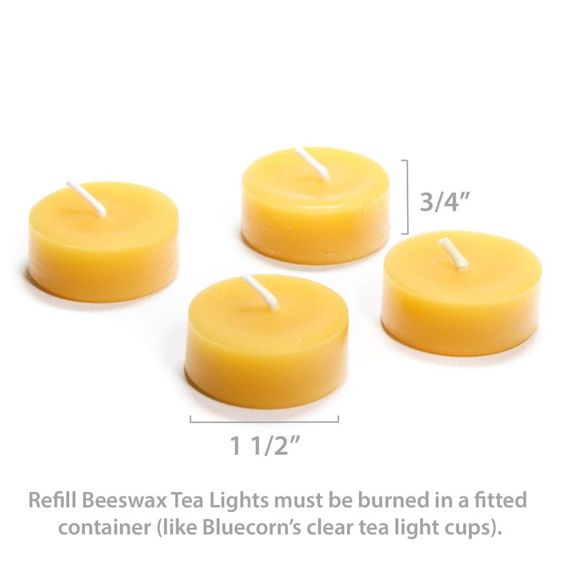 Bluecorn Beeswax 100% Pure Beeswax Tea Light Refills (no Cup) (Raw, 48 case) - Image 2